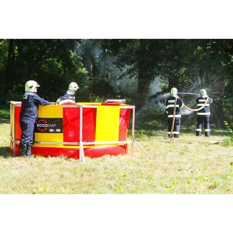 Mobiler Löschwasserbehälter Feuerwehr Faltbehälter Waldbrand ET TANK 7500 Großvolumiger Behälter mit Gerüst