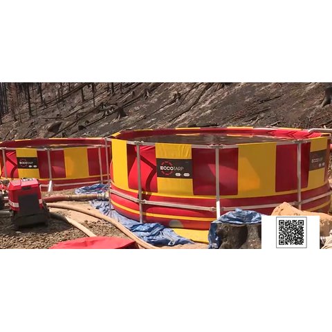 Mobiler Löschwasserbehälter Feuerwehr Faltbehälter Waldbrand ET TANK 35000 Großvolumiger Behälter mit Gerüst