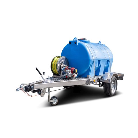 Wasserfass 1.000 Liter 1-Achs-Anhänger mit PE-Tank für Wasser Edelstahlfahrgestell Weidefass Anhänger Wassertankanhänger Wasseranhänger mobiler Wassertank